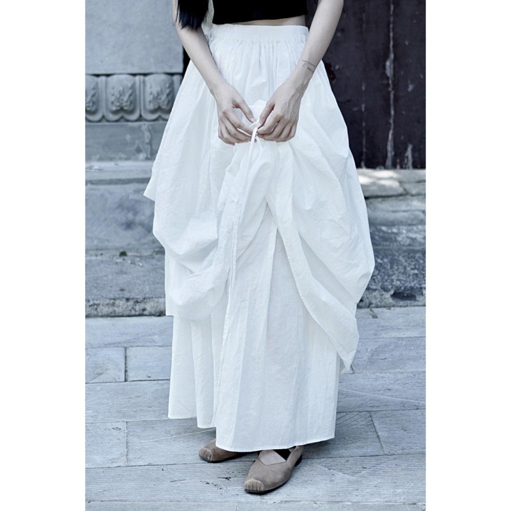 日系設計 重工抽褶設計感大擺半身裙 *4色 | kukuta-細節圖8