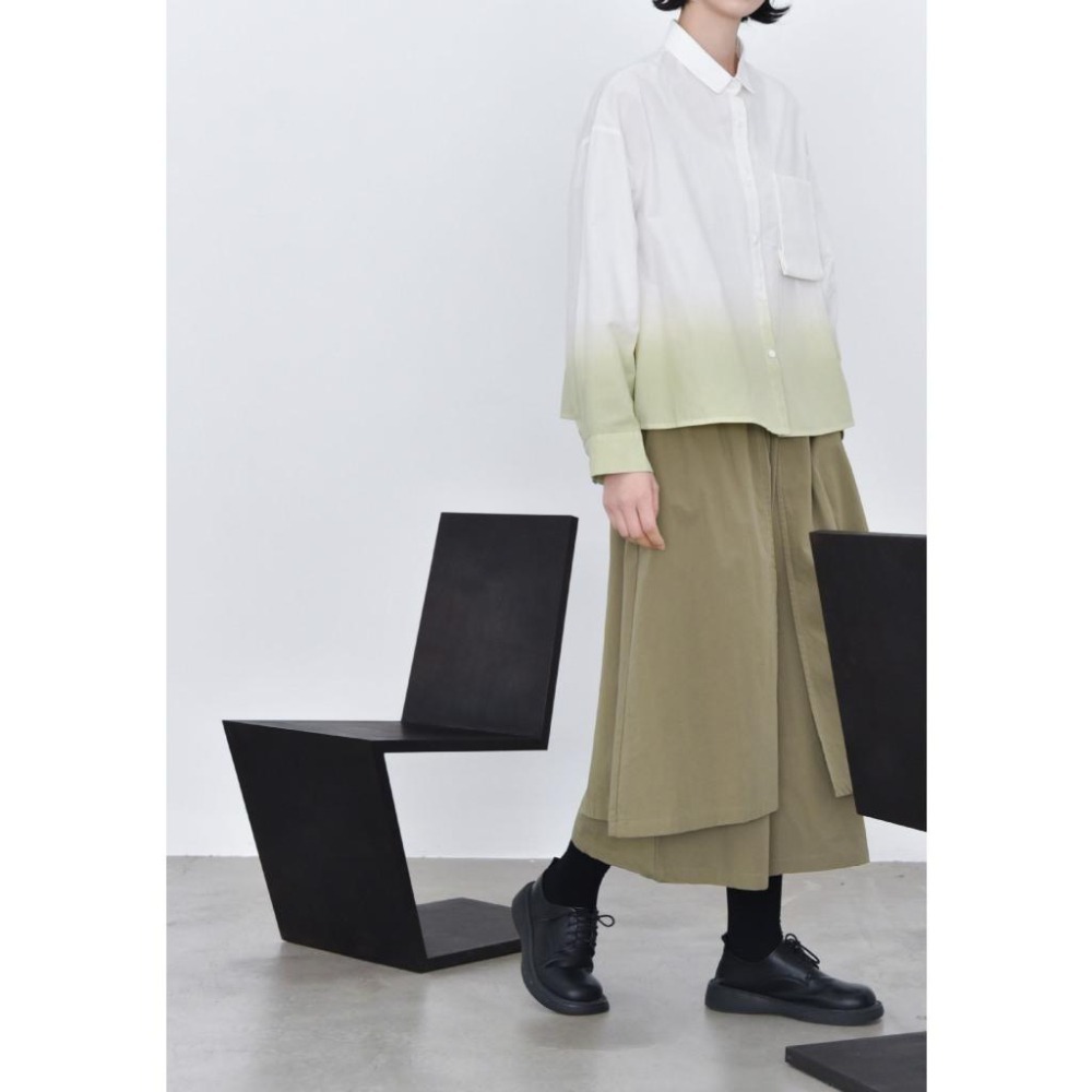 日系漸層暈染口袋翻領長袖襯衫 *3色 | kukuta-細節圖4