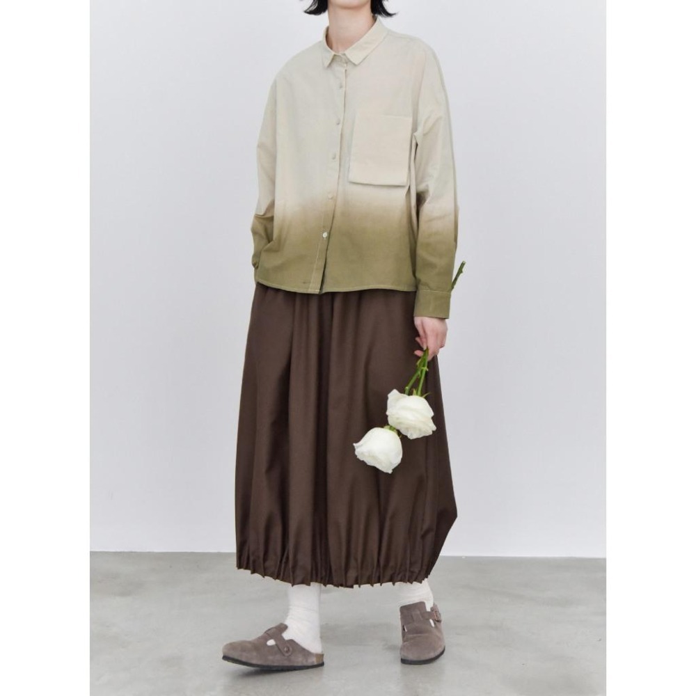 日系漸層暈染口袋翻領長袖襯衫 *3色 | kukuta-細節圖5