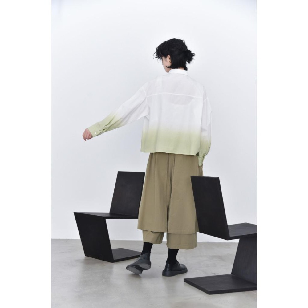 日系漸層暈染口袋翻領長袖襯衫 *3色 | kukuta-細節圖8