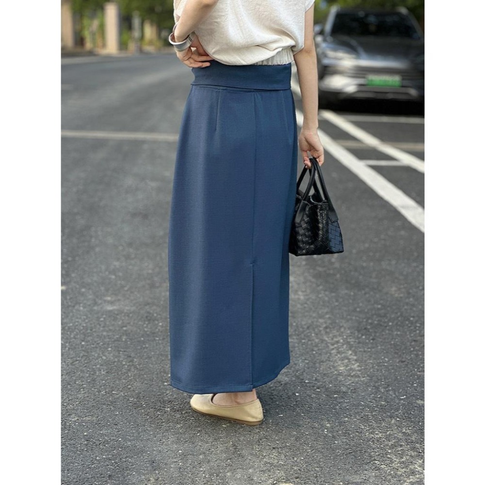 韓系氣質 不規則褶皺收腰中長裙半身裙 *2色 (M-L) | kukuta-細節圖9