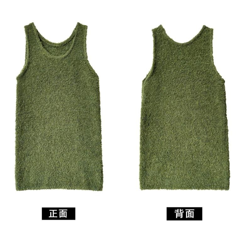 13%羊毛 U領寬疊穿絨毛圈圈針織背心裙*3色 | kukuta-細節圖9