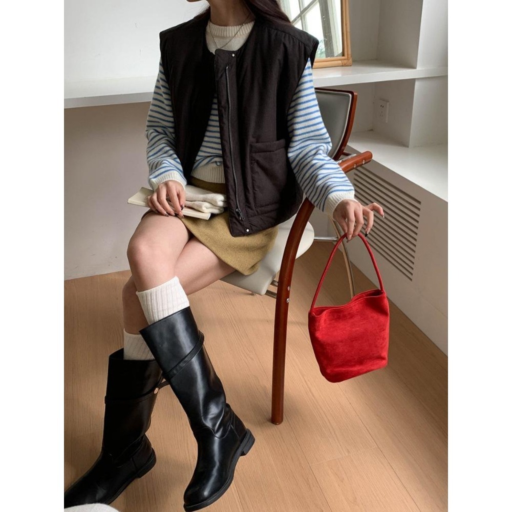 冬天保暖 撞色條紋圓領針織毛衣 *3色 | kukuta-細節圖6