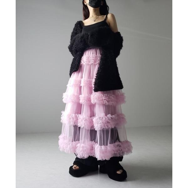 多層次網紗半身裙 A字蛋糕裙 長裙紗裙 *5色 | kukuta-細節圖8