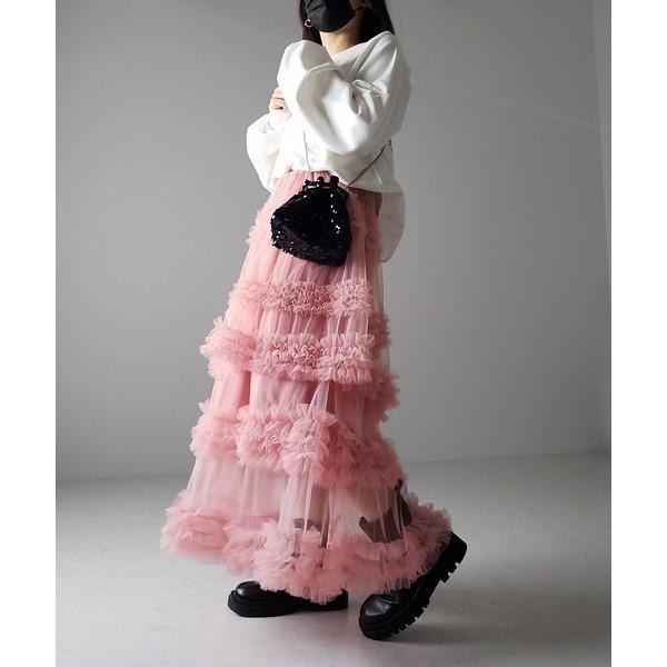 多層次網紗半身裙 A字蛋糕裙 長裙紗裙 *5色 | kukuta-細節圖9