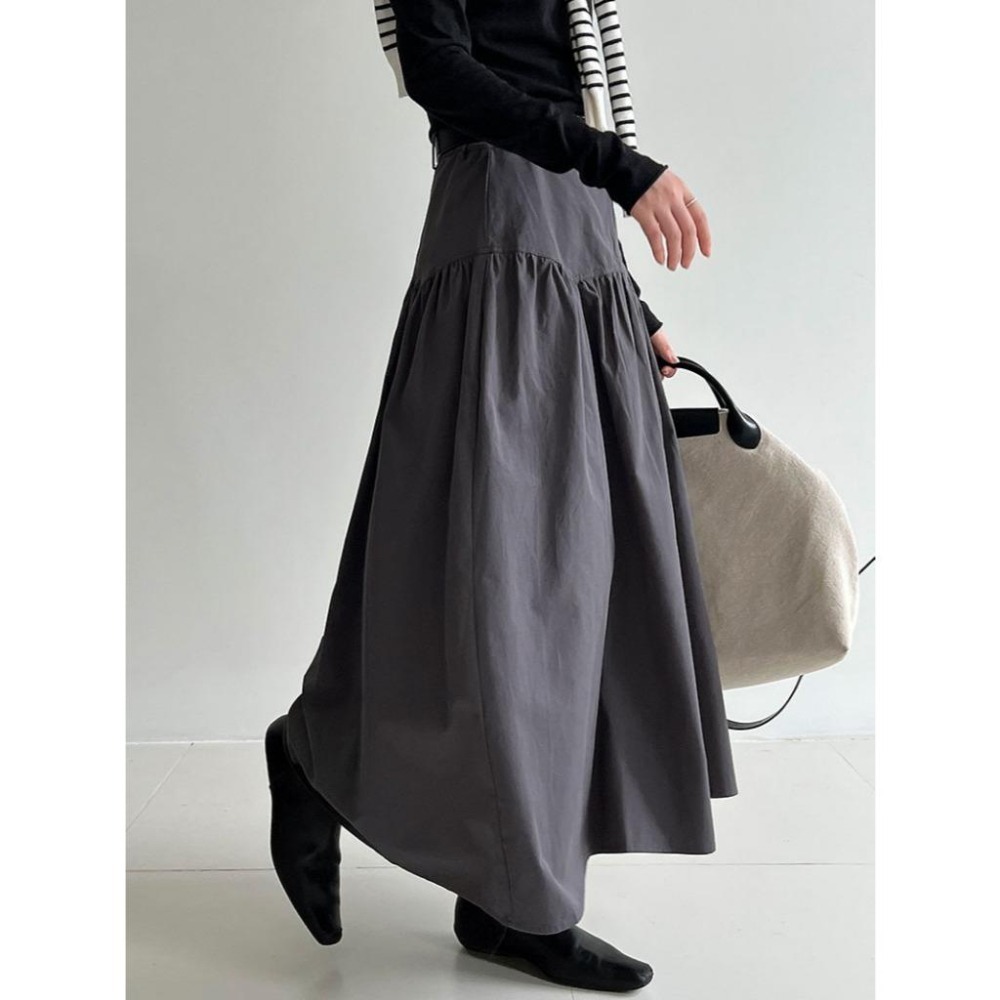 現+預 氣質顯瘦 腰封抽褶半身裙 高腰設計感顯瘦傘裙 *2色 (M-L) | kukuta-細節圖5