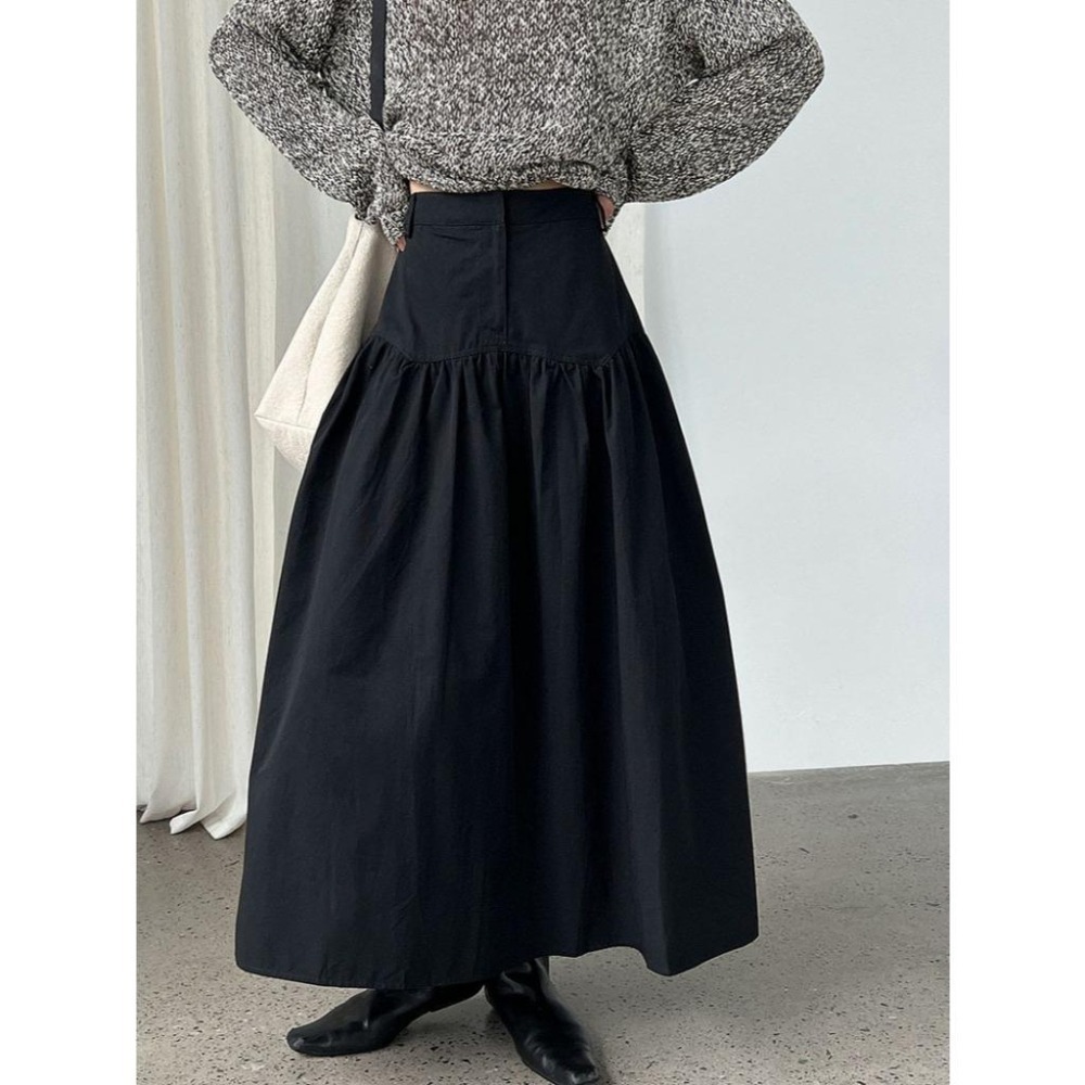 現+預 氣質顯瘦 腰封抽褶半身裙 高腰設計感顯瘦傘裙 *2色 (M-L) | kukuta-細節圖6