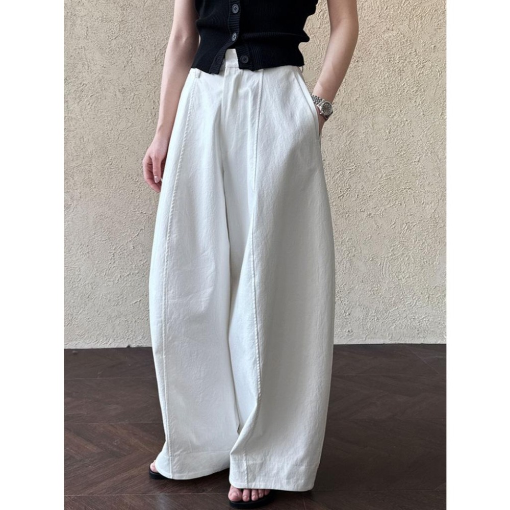 現+預 美式立體剪裁工裝褲 復古彎刀褲 闊腿褲長褲 *2色 (M-L) | kukuta-細節圖2