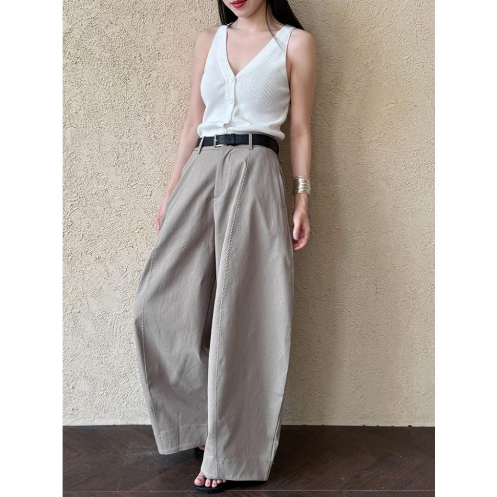 現+預 美式立體剪裁工裝褲 復古彎刀褲 闊腿褲長褲 *2色 (M-L) | kukuta-細節圖3