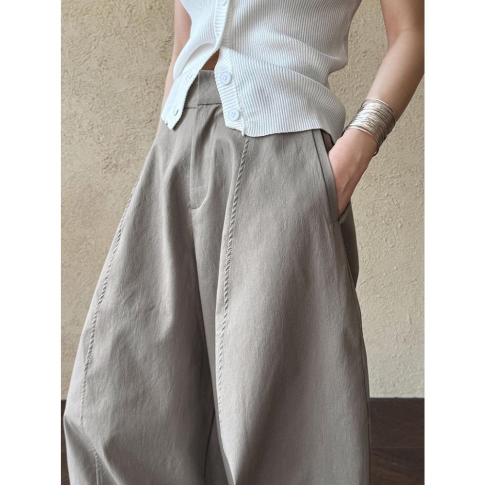 現+預 美式立體剪裁工裝褲 復古彎刀褲 闊腿褲長褲 *2色 (M-L) | kukuta-細節圖6