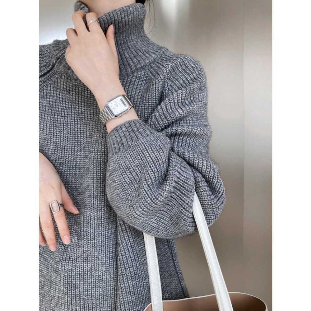 現貨 設計感高領毛衣 雙頭斜拉鏈上衣 *4色 | kukuta-細節圖5