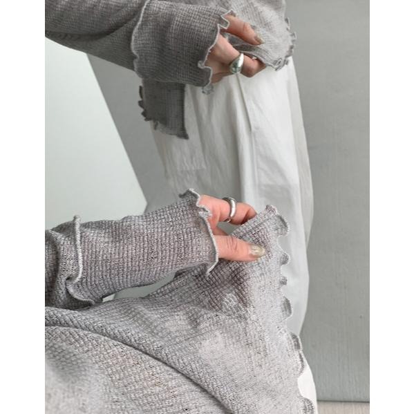 現貨 一字肩木耳花邊微透上衣*2色 | kukuta-細節圖5