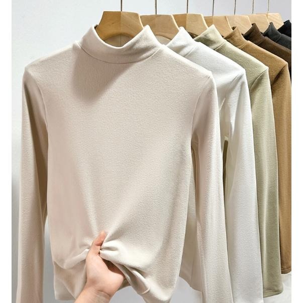 半高領薄絨打底內搭上衣* 8色 (S-XL) | kukuta-細節圖7