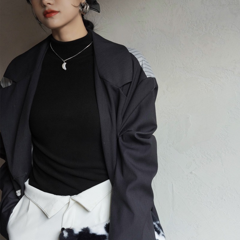 半高領薄絨打底內搭上衣* 8色 (S-XL) | kukuta-規格圖7