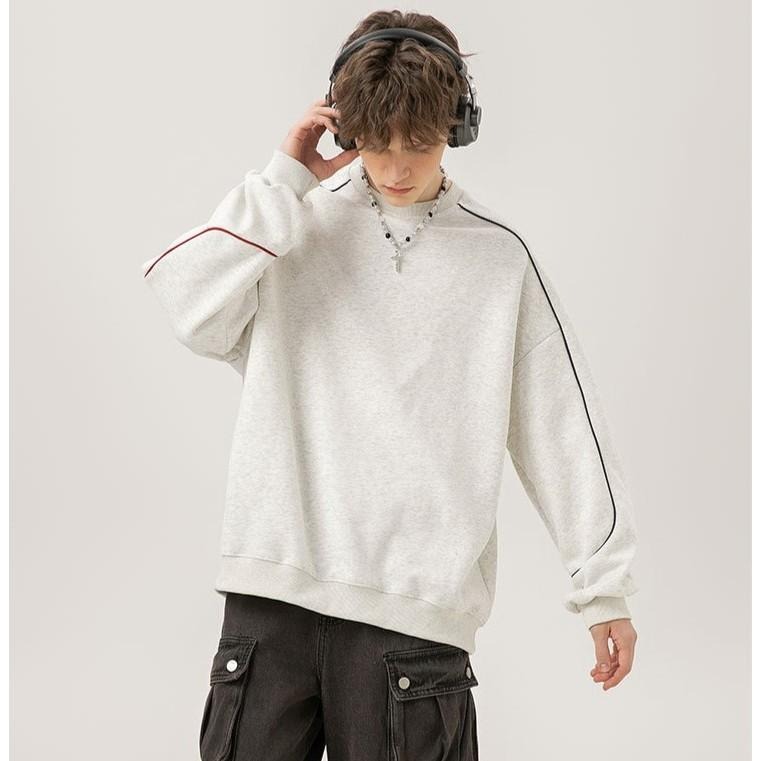 重磅380g雙色線條圓領大學T*2色(S-3XL) | kukuta-細節圖5