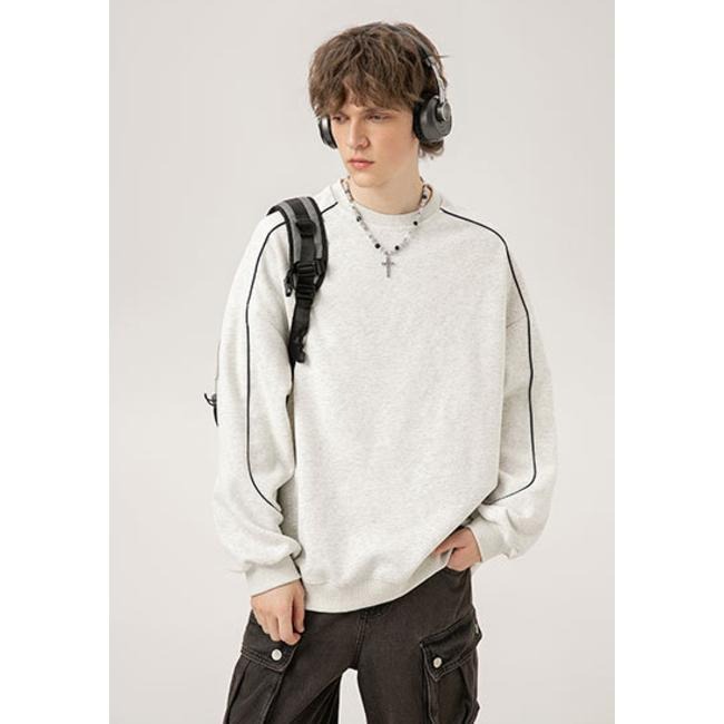 重磅380g雙色線條圓領大學T*2色(S-3XL) | kukuta-細節圖7