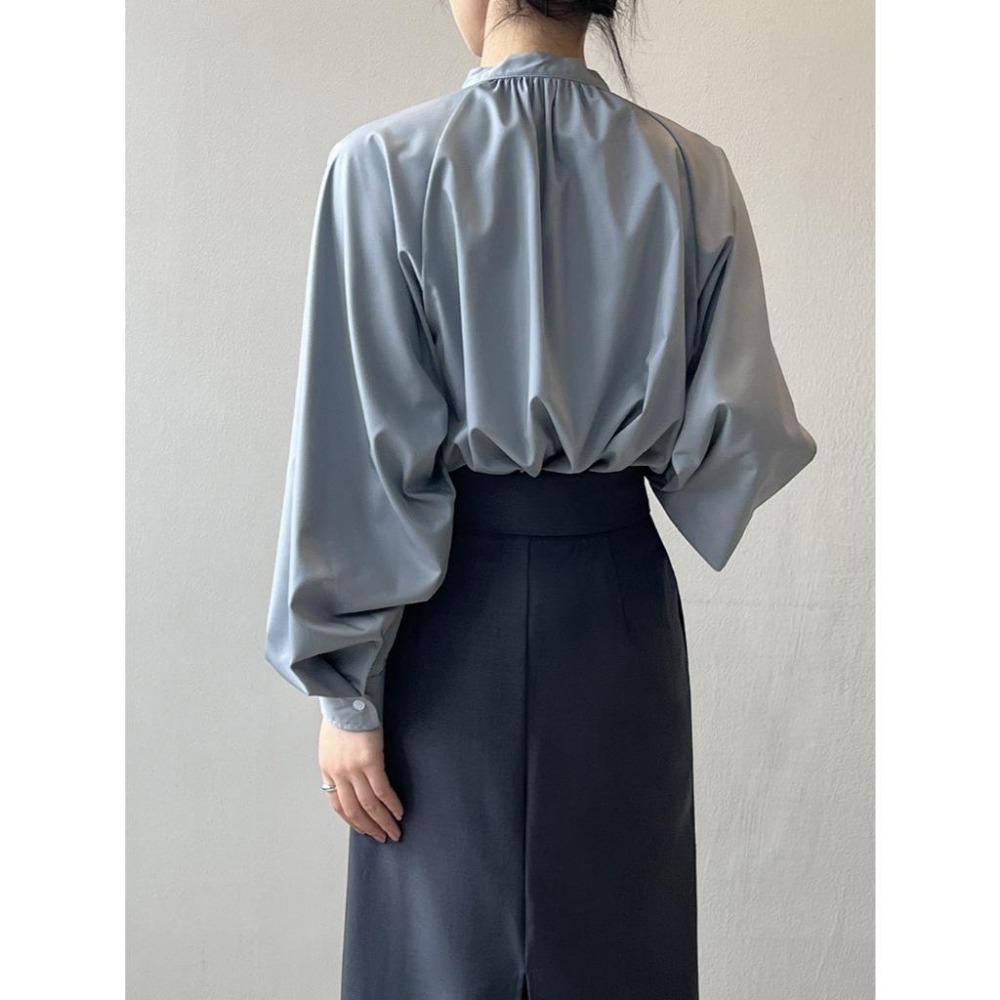 現+預 法式氣質V領系帶上衣*2色 | kukuta-細節圖5