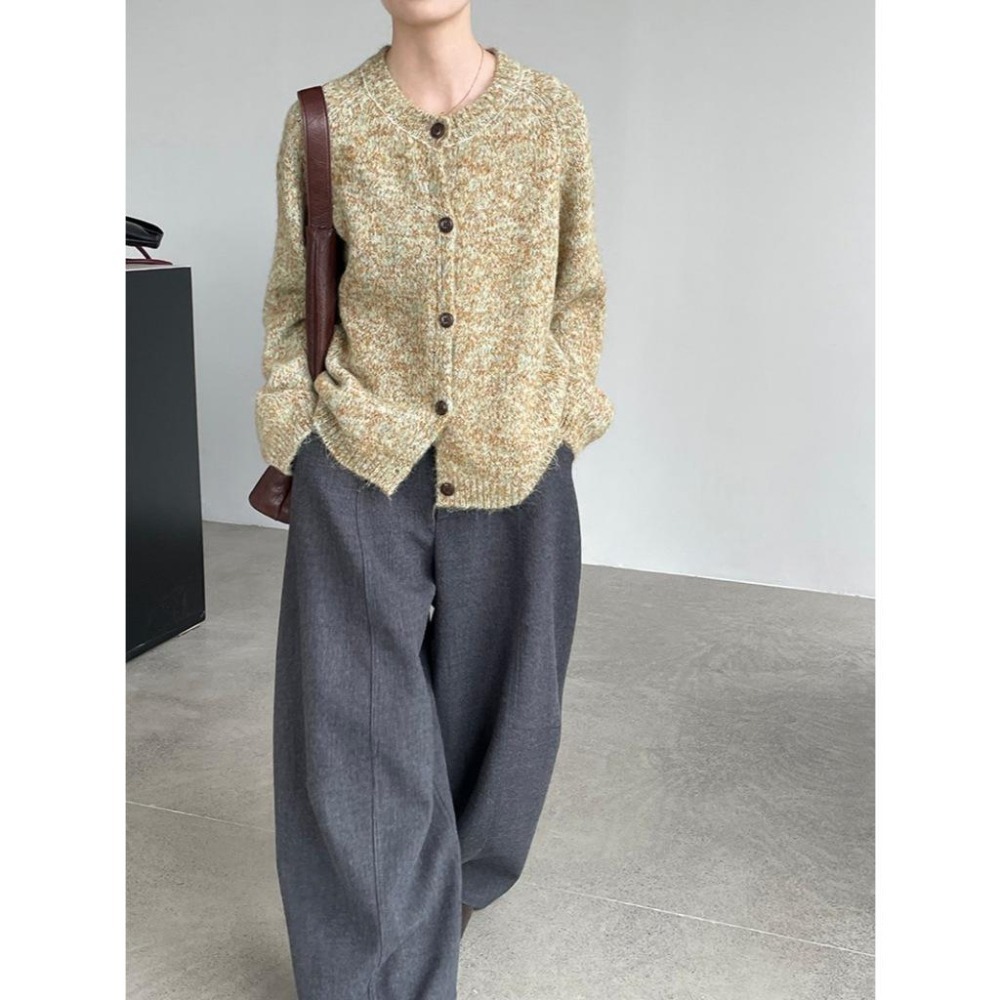 現+預 日常穿搭 軟糯彩紗針織毛衣外套 *3色 | kukuta-細節圖3