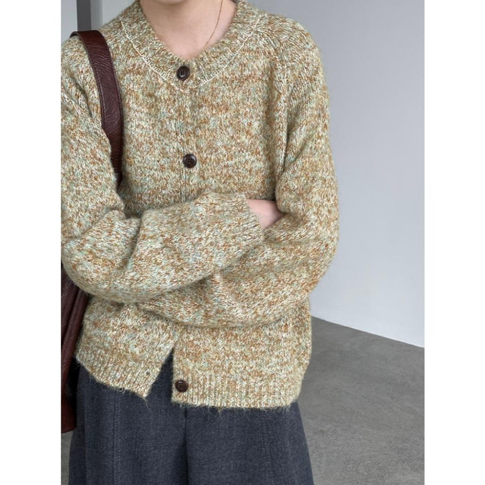 現+預 日常穿搭 軟糯彩紗針織毛衣外套 *3色 | kukuta-細節圖5