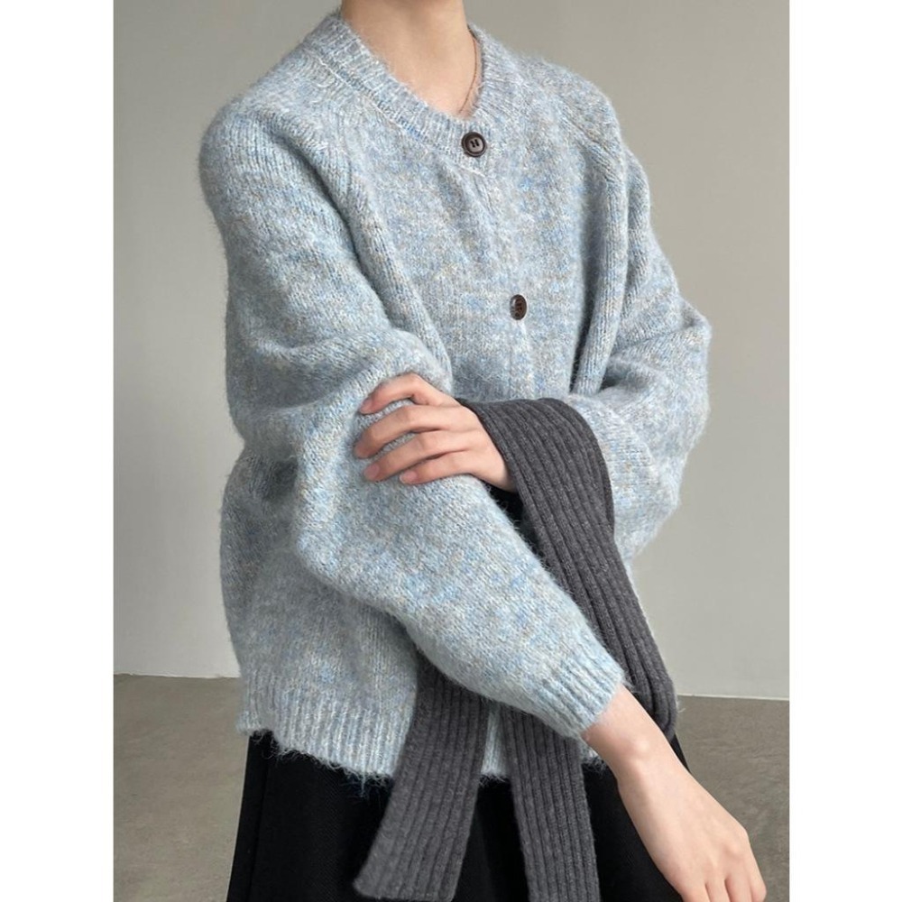 現+預 日常穿搭 軟糯彩紗針織毛衣外套 *3色 | kukuta-細節圖6