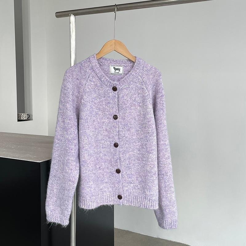 現+預 日常穿搭 軟糯彩紗針織毛衣外套 *3色 | kukuta-細節圖9