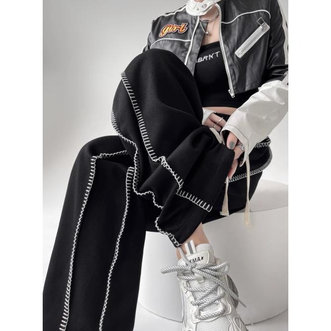 高腰個性抽繩設計休閒長褲 | kukuta-細節圖4