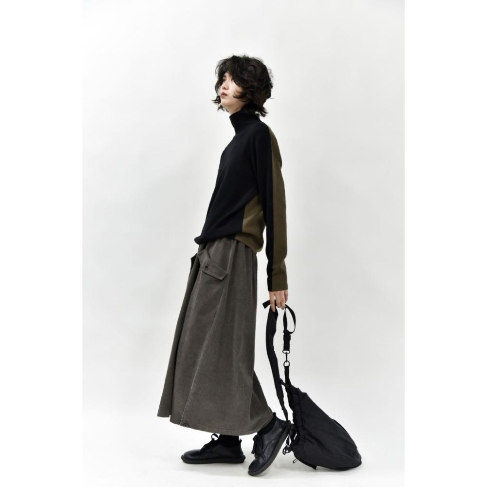 現+預 前後兩穿 撞色軟糯高領上衣 *3色 | kukuta-細節圖6