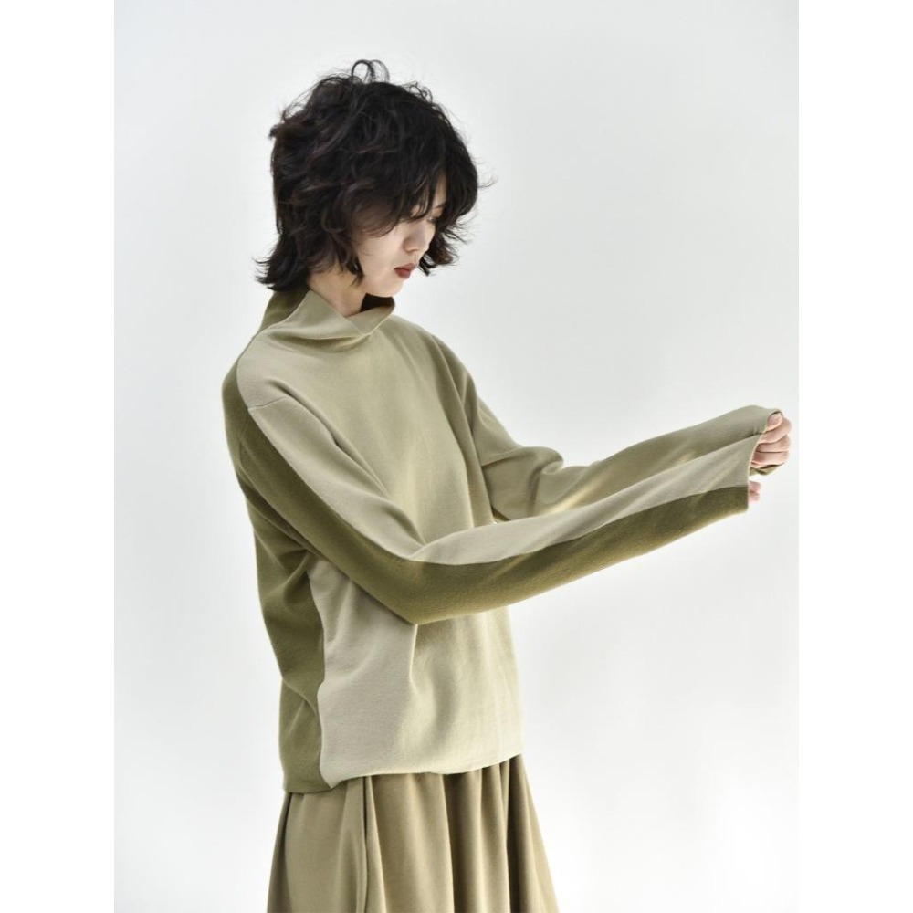 現+預 前後兩穿 撞色軟糯高領上衣 *3色 | kukuta-細節圖7