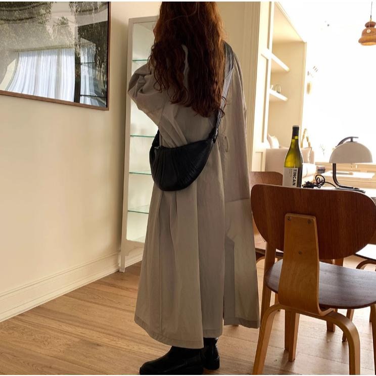 懶人穿搭 翻領單排扣襯衫連身裙 長版襯衫 大尺碼 寬鬆 長裙 *2色 | kukuta-細節圖9