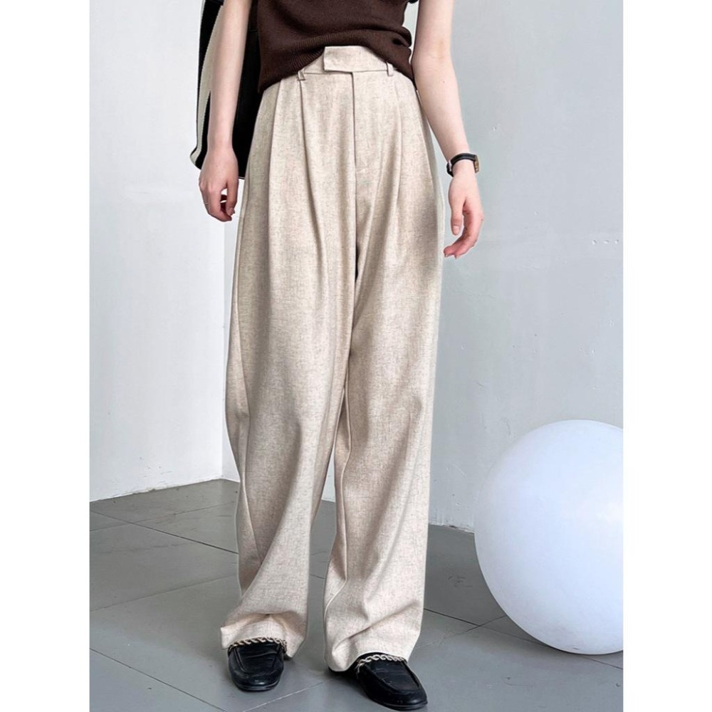 極簡垂感拖地西裝褲*3色(M-L) | kukuta-細節圖2