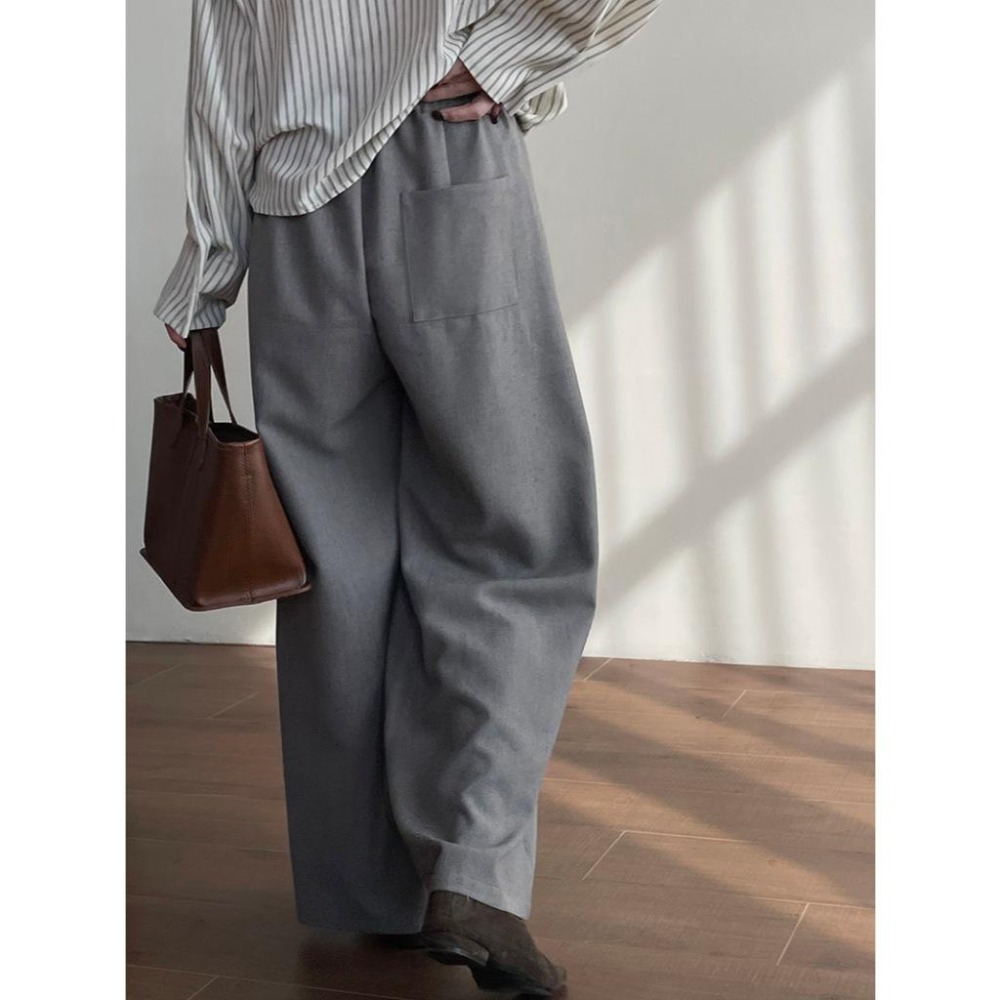 神褲推薦！無敵百搭闊腿慵懶長褲*2色(M-L) | kukuta-細節圖4