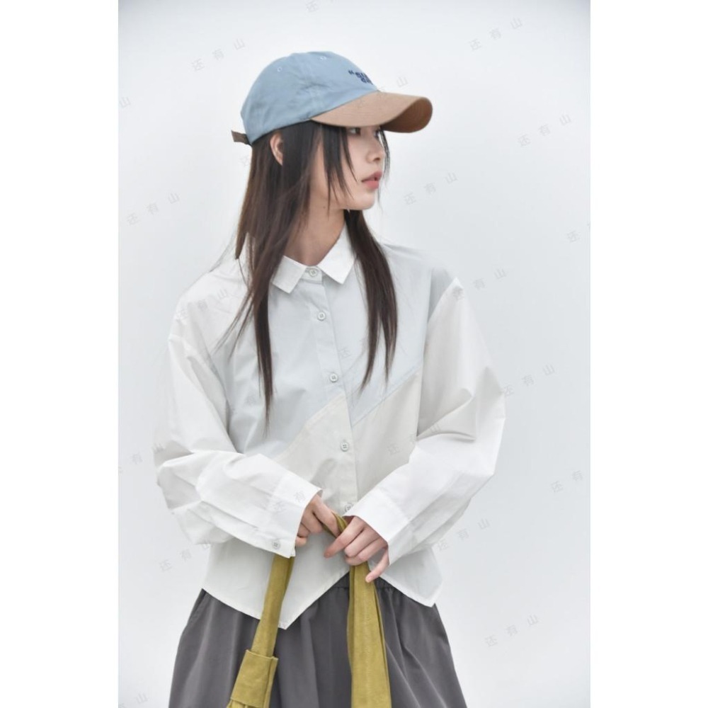 日系設計 層次漸變拼色色塊襯衫 *3色 | kukuta-細節圖3