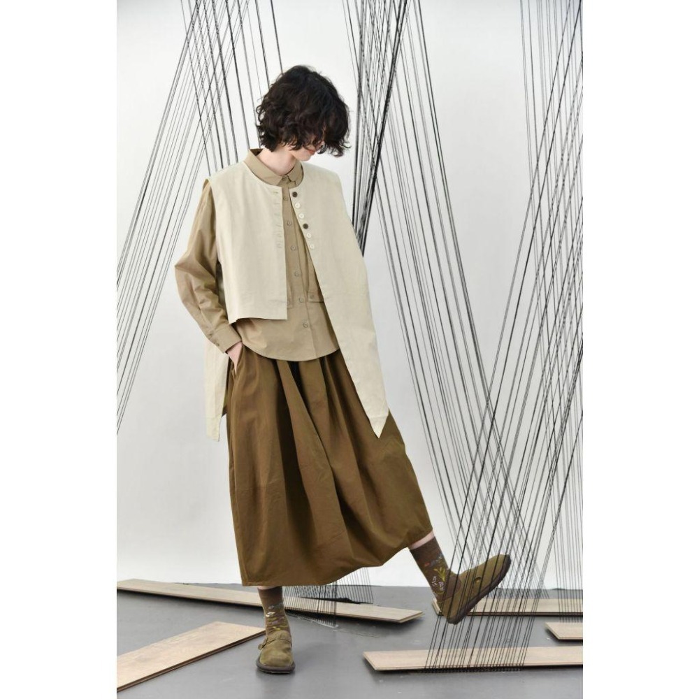 撞色扣不規則尖角下擺馬甲背心*3色 | kukuta-細節圖3