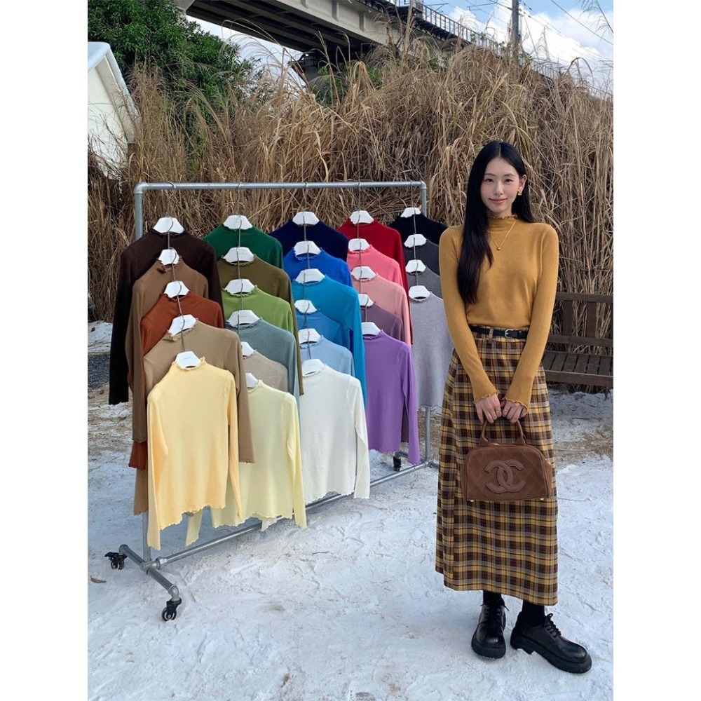 現貨 木耳邊軟糯保暖內搭上衣*27色 | kukuta-細節圖2