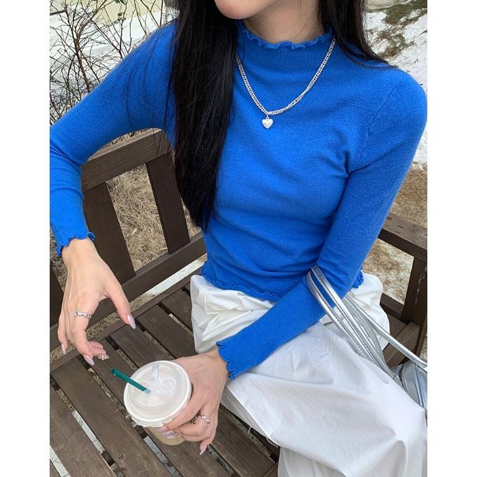 現貨 木耳邊軟糯保暖內搭上衣*27色 | kukuta-細節圖5