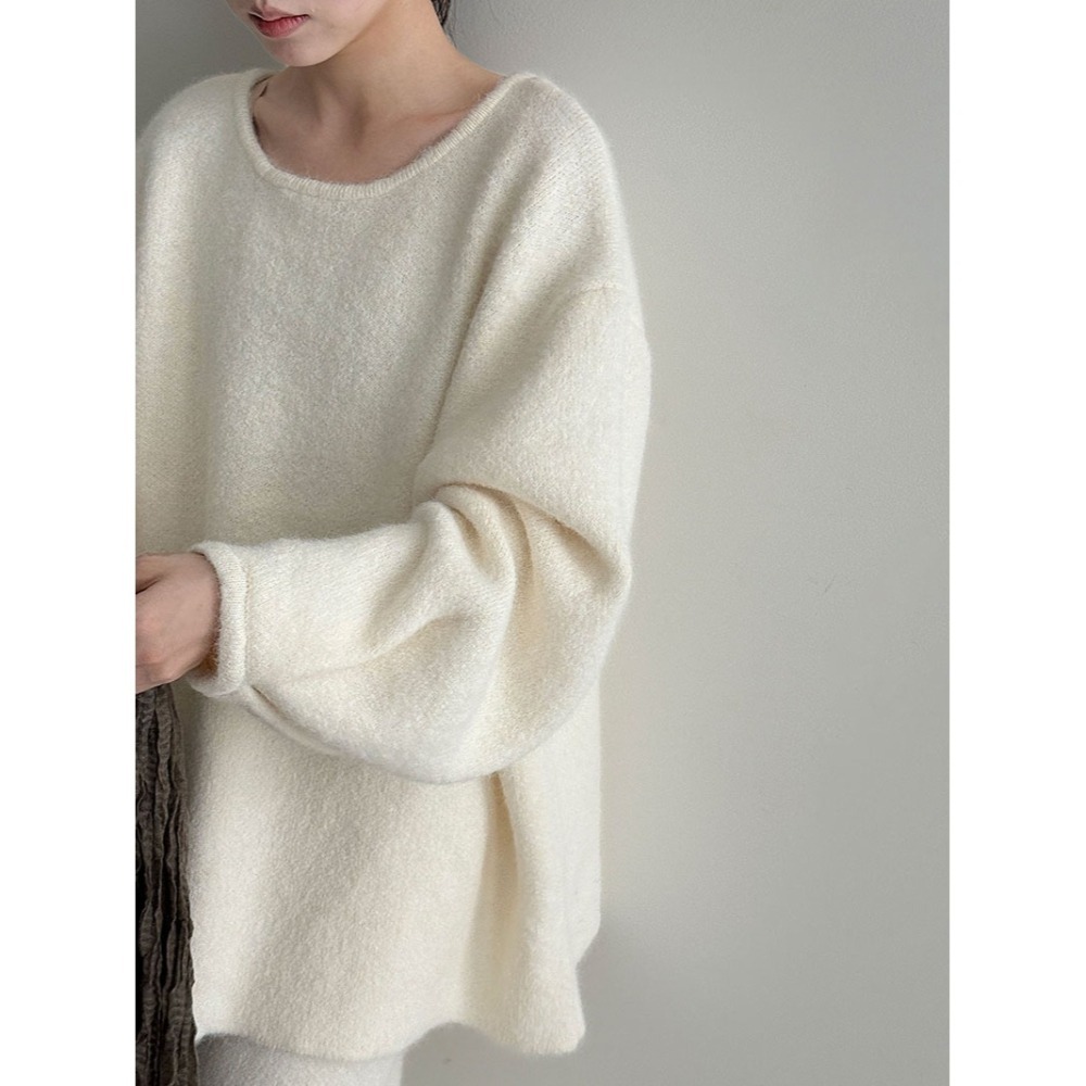 韓系秋冬 溫暖後排釦慵懶毛衣+針織半身裙套裝 *2色 | kukuta-細節圖10