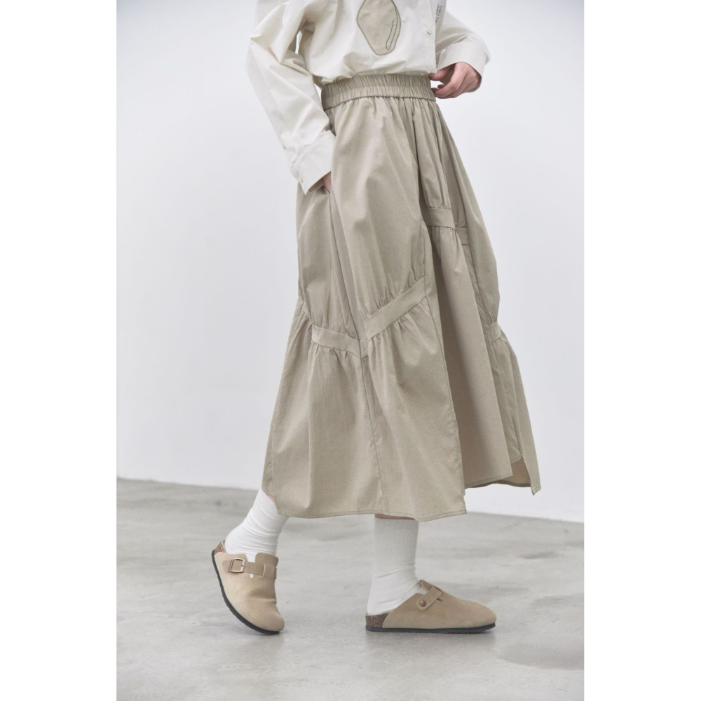 現貨 不規則分割拼接半身裙*4色 | kukuta-細節圖11