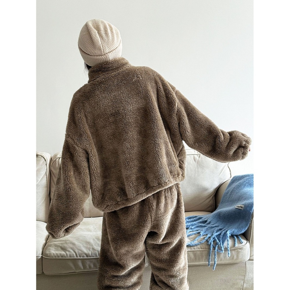 冬天保暖加厚雙面絨立領套裝 *2色 | kukuta-細節圖5