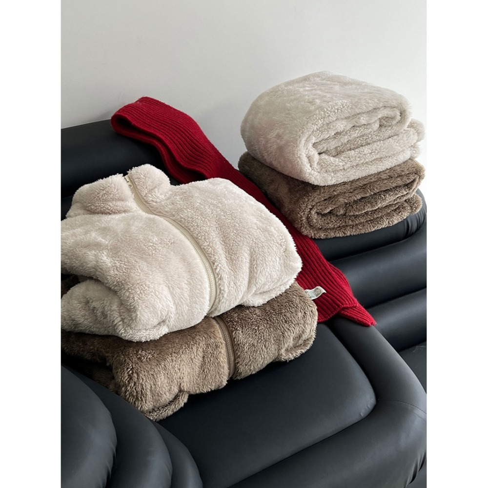 冬天保暖加厚雙面絨立領套裝 *2色 | kukuta-細節圖9