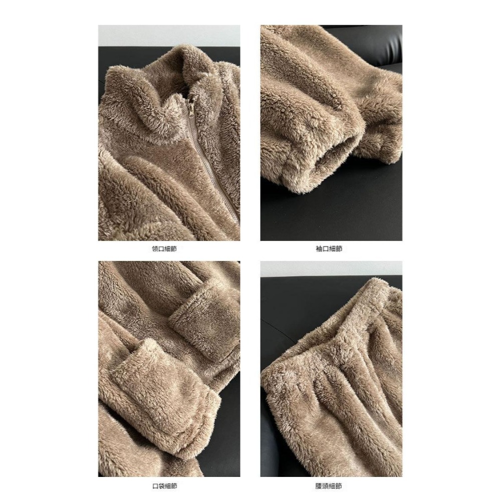 冬天保暖加厚雙面絨立領套裝 *2色 | kukuta-細節圖10