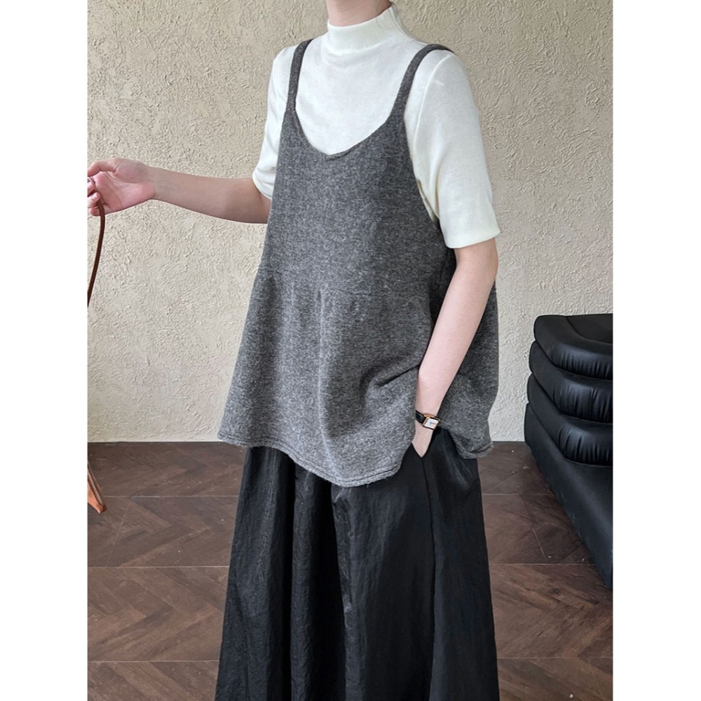 韓系U領針織吊帶背心 *4色 | kukuta-細節圖3