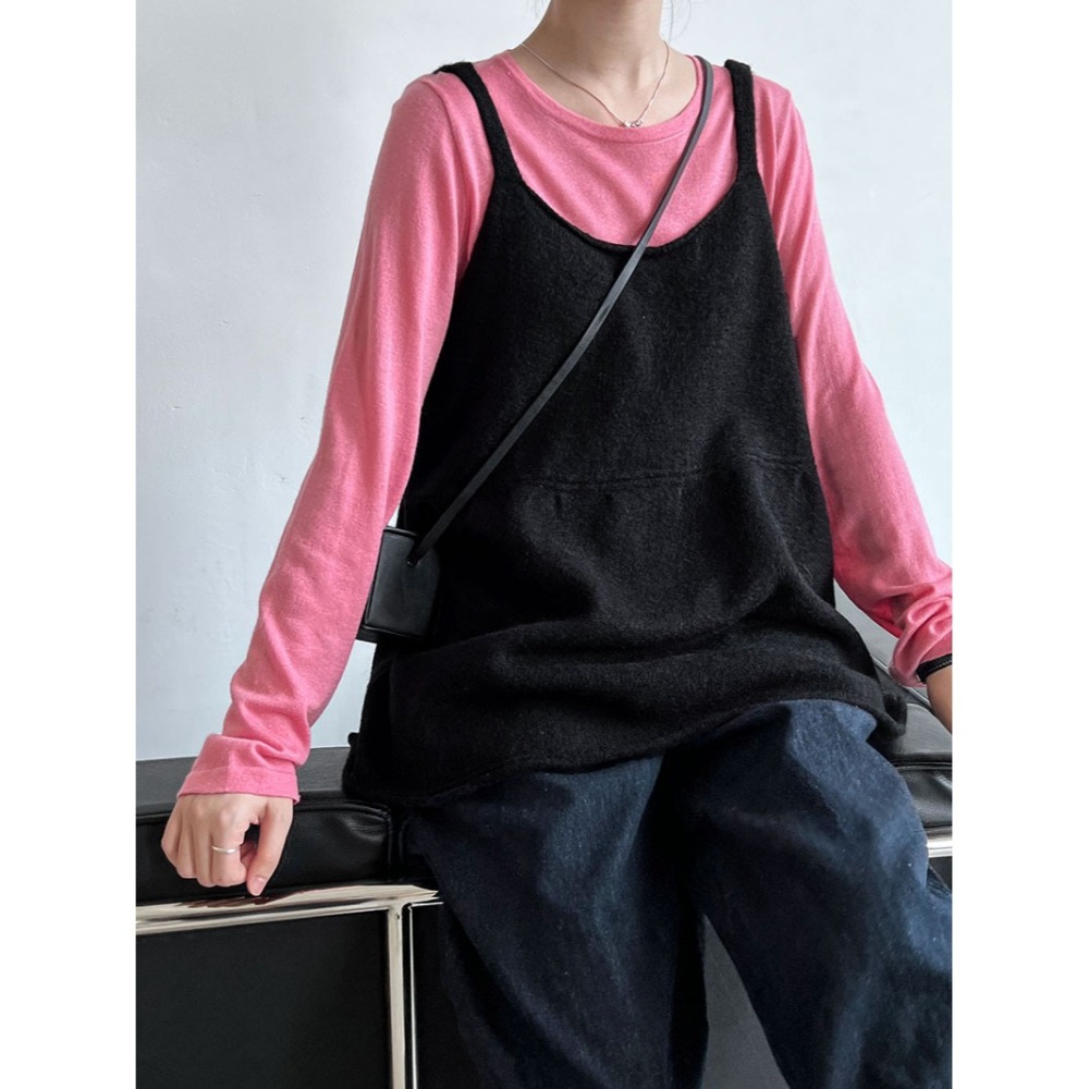 韓系U領針織吊帶背心 *4色 | kukuta-細節圖4