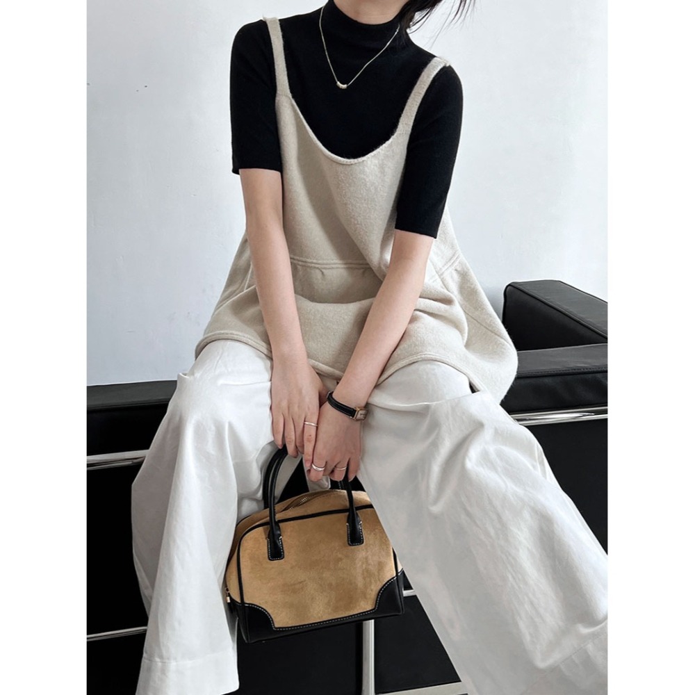 韓系U領針織吊帶背心 *4色 | kukuta-細節圖6