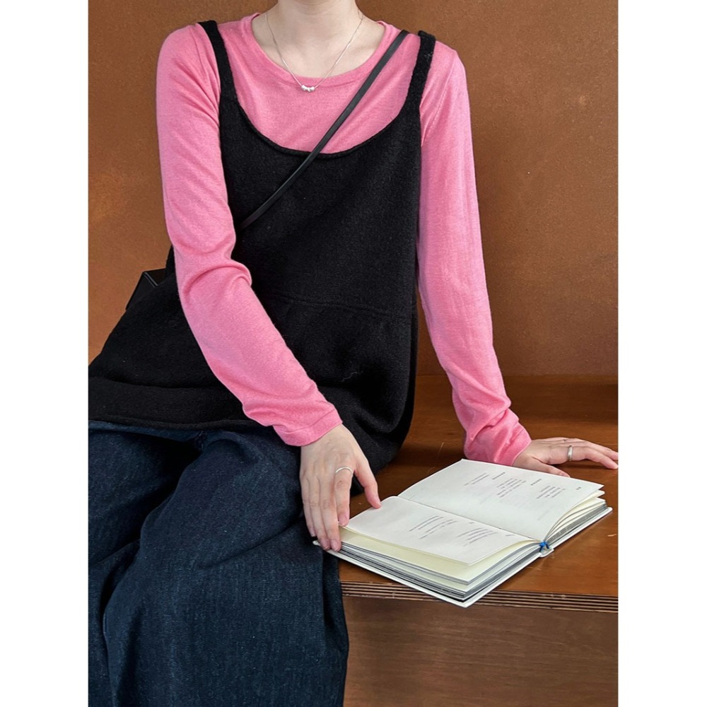 韓系U領針織吊帶背心 *4色 | kukuta-細節圖8