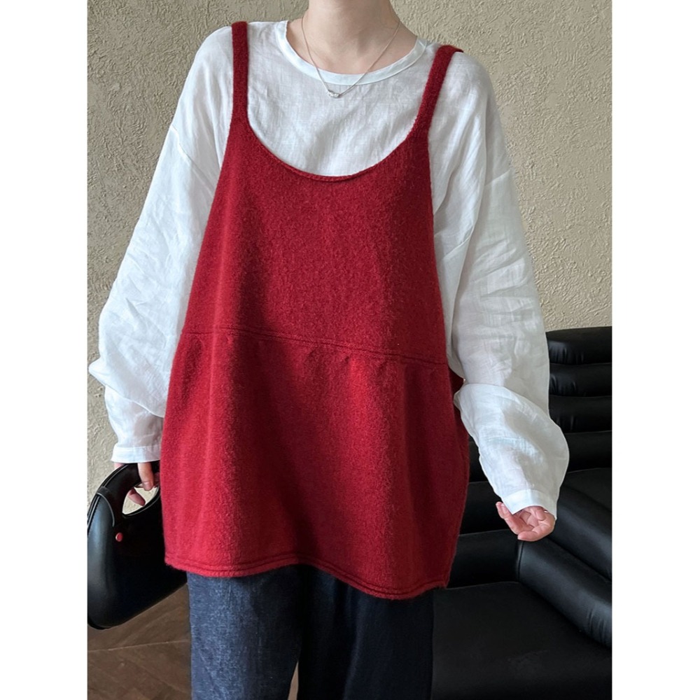 韓系U領針織吊帶背心 *4色 | kukuta-細節圖9