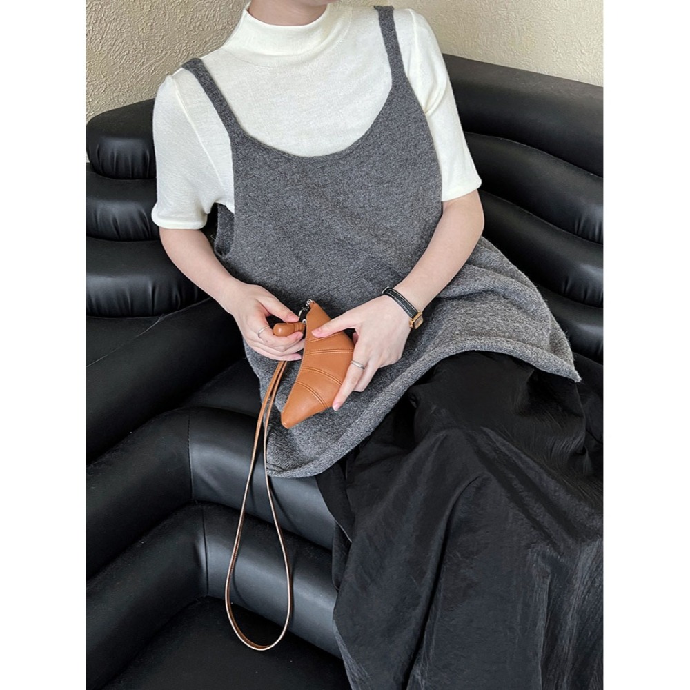 韓系U領針織吊帶背心 *4色 | kukuta-細節圖10