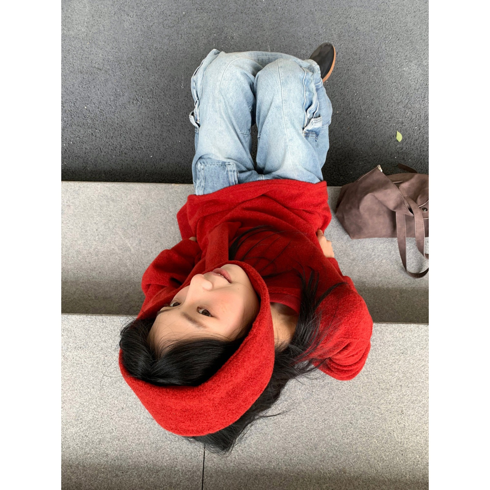 慵懶寬鬆 秋冬絨毛保暖上衣+圍巾 *2色 | kukuta-細節圖7