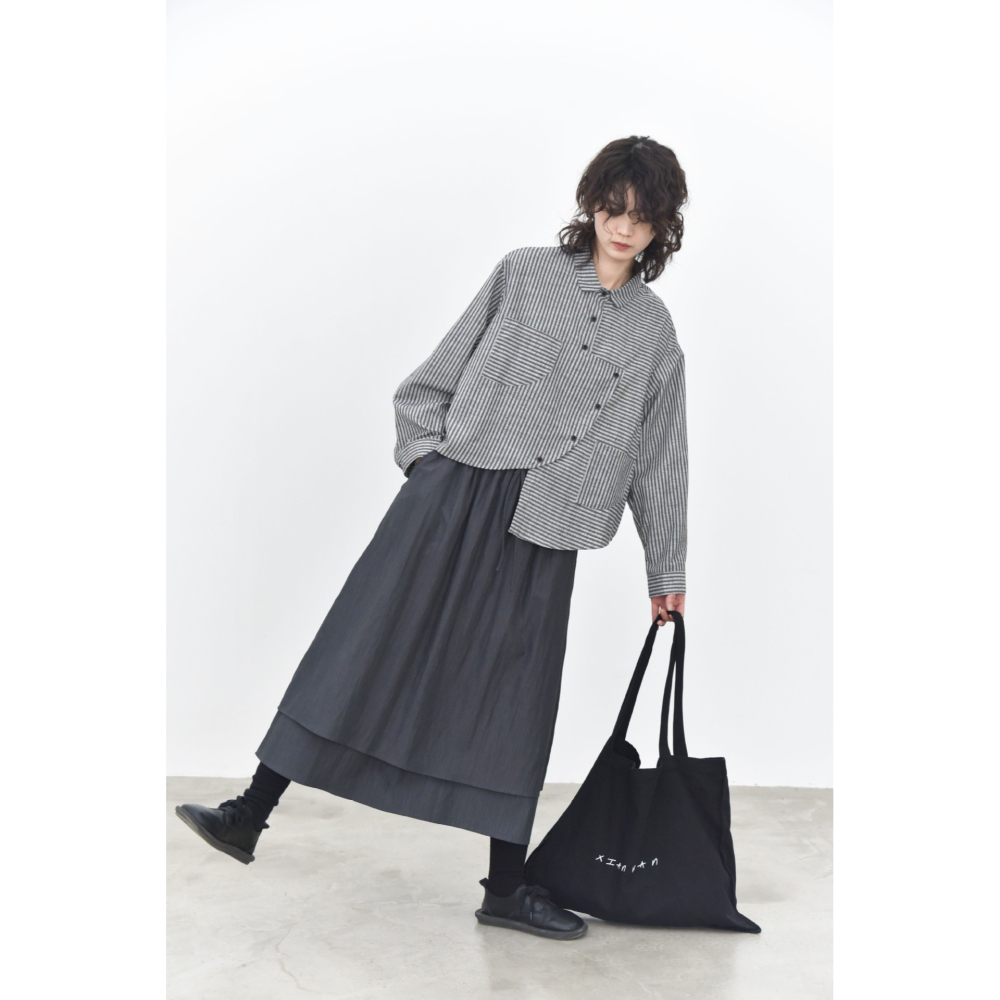 拼接條紋口袋襯衫 文藝復古設計上衣 *3色 | kukuta-細節圖9