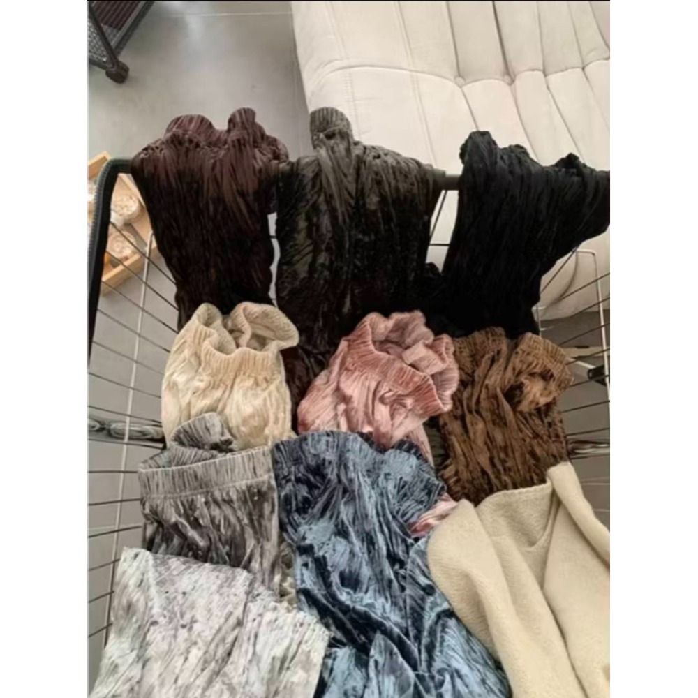 法式浪漫褶皺絲絨裙 氣質顯瘦甜美半身裙 *8色 | kukuta-細節圖3