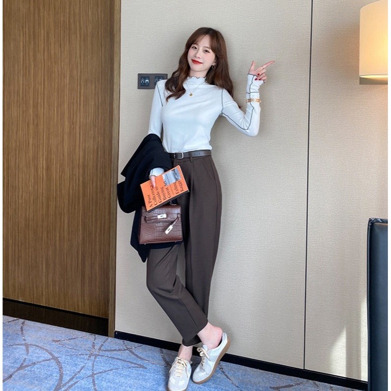 秋冬保暖 半高領木耳邊上衣 *6色 | kukuta-細節圖7